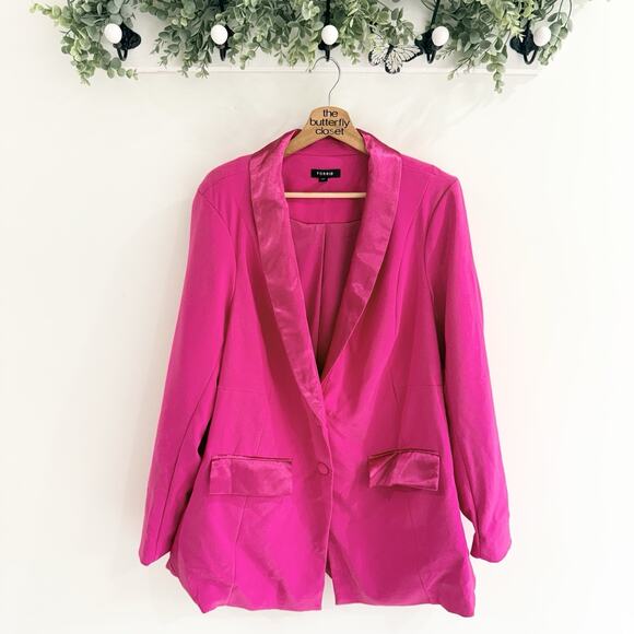 torrid Jackets & Blazers - Torrid Womens Hot Pink Studio Blazer Jacket Size 2X W5052